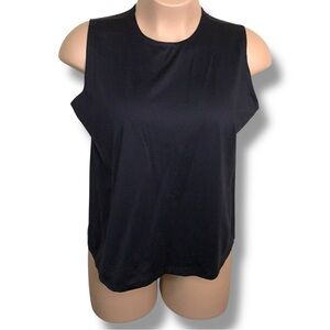 2X Fitted Beros Black Sleeveless Stretch Top Neutral  High Neckline
